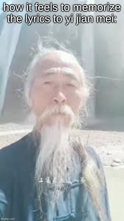 how it feels to memorize the lyrics to yi jian mei: | made w/ Imgflip meme maker