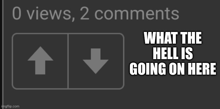 comment | WHAT THE HELL IS GOING ON HERE | image tagged in comments,0 views,impossible | made w/ Imgflip meme maker