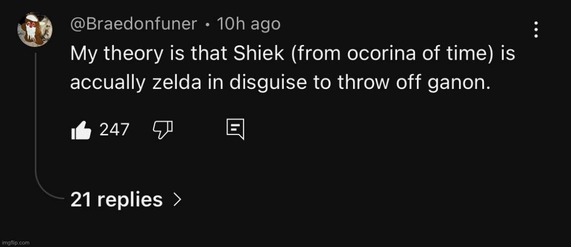 Interesting theory proposed by this commenter | made w/ Imgflip meme maker