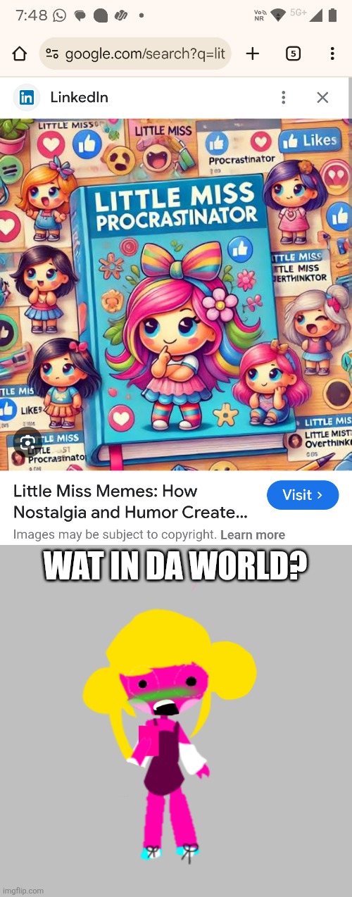 Wtf is that supposed to be?! | WAT IN DA WORLD? | image tagged in shocked charlotte,ai generated,stupid,little miss,dies from cringe,oh wow are you actually reading these tags | made w/ Imgflip meme maker