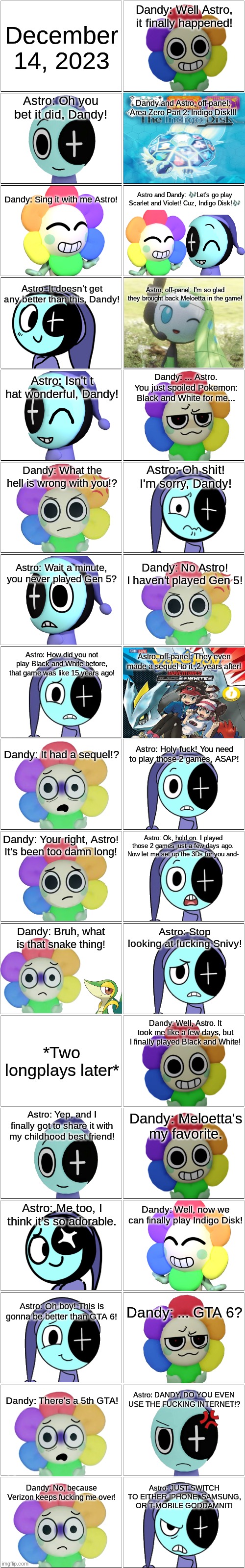 Dandy plays Pokemon Gen 5... for the first time?.mp3 | image tagged in comic,dandy's world | made w/ Imgflip meme maker