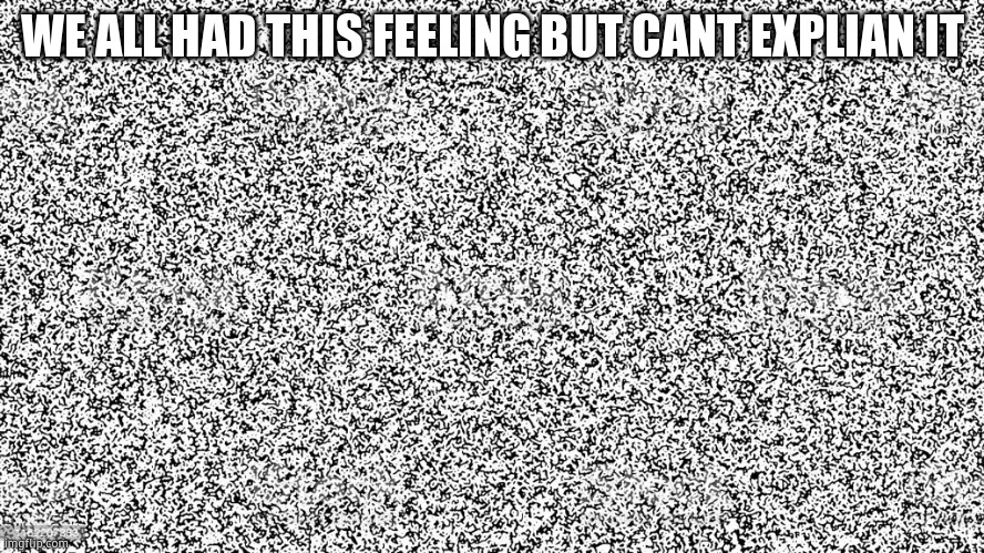 TV Static | WE ALL HAD THIS FEELING BUT CANT EXPLIAN IT | image tagged in tv static | made w/ Imgflip meme maker