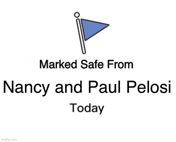 Safe from Nancy and Paul Pelosi | Nancy and Paul Pelosi | image tagged in memes,marked safe from,nancy pelosi,paul pelosi,democrats,safe | made w/ Imgflip meme maker