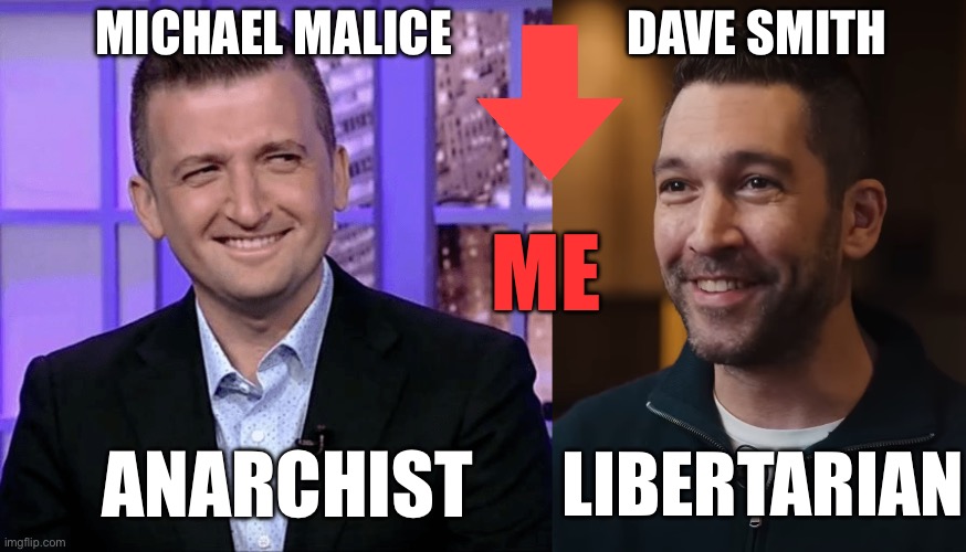MICHAEL MALICE; DAVE SMITH; ME; LIBERTARIAN; ANARCHIST | made w/ Imgflip meme maker