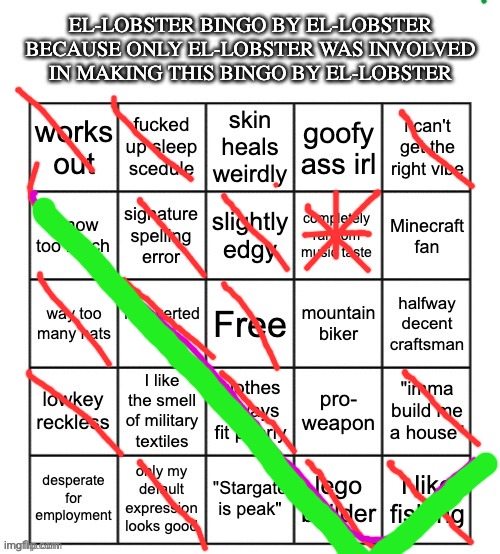 We ball | image tagged in el-lobster bingo | made w/ Imgflip meme maker