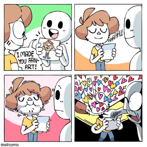 image tagged in fan,art,fan art,inhale,vomit,hearts | made w/ Imgflip meme maker