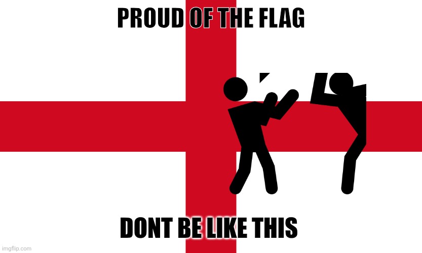Flag pride | PROUD OF THE FLAG; DONT BE LIKE THIS | image tagged in flag of st george | made w/ Imgflip meme maker