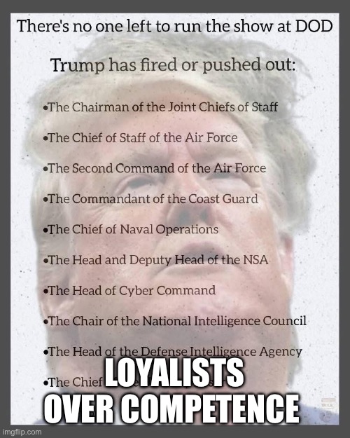 LOYALISTS OVER COMPETENCE | made w/ Imgflip meme maker