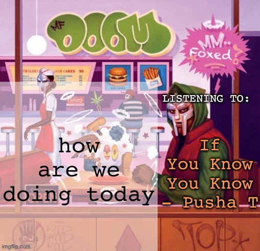 foxed MM FOOD temp | how are we doing today; If You Know You Know - Pusha T | image tagged in foxed mm food temp | made w/ Imgflip meme maker