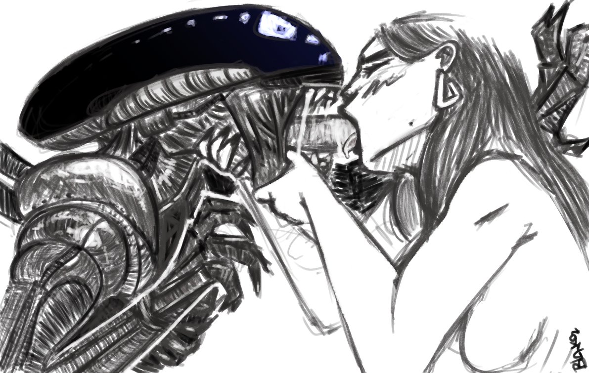 Xenomorph kissing Blank Meme Template