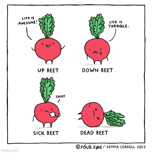 Four Eyes | image tagged in comics,four eyes,beet,4 stages | made w/ Imgflip meme maker