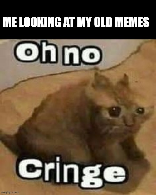 i dont want to look at it again :sob: | ME LOOKING AT MY OLD MEMES | image tagged in oh no cringe,cringe | made w/ Imgflip meme maker
