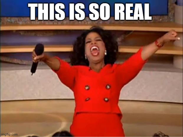 THIS IS SO REAL | image tagged in memes,oprah you get a | made w/ Imgflip meme maker