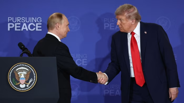 trump and putin shake hands Blank Meme Template