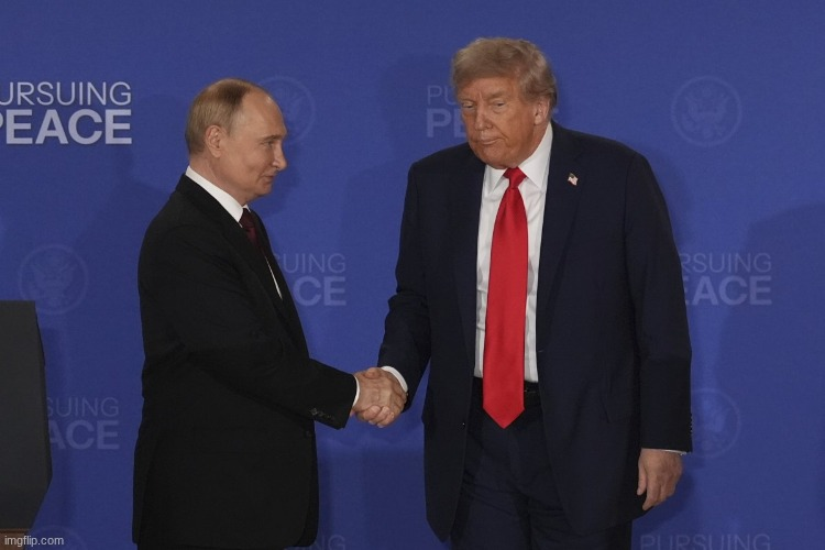 trump and putin shake hands Blank Meme Template