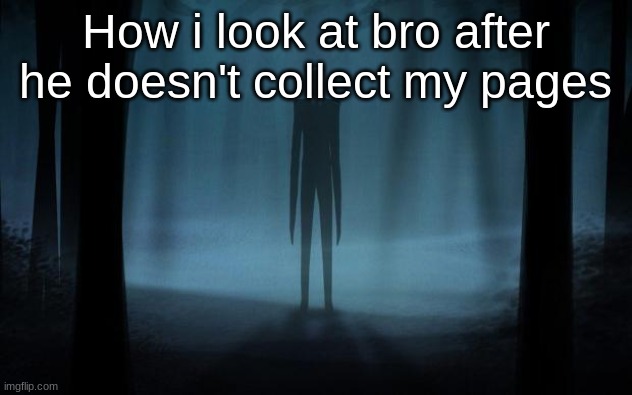 collect my pages | How i look at bro after he doesn't collect my pages | image tagged in collect my pages | made w/ Imgflip meme maker