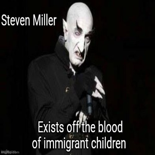 The man is pure evil | image tagged in steven miller,vampire of immigrants,pure evil,hateful,dangerous,american nazi | made w/ Imgflip meme maker