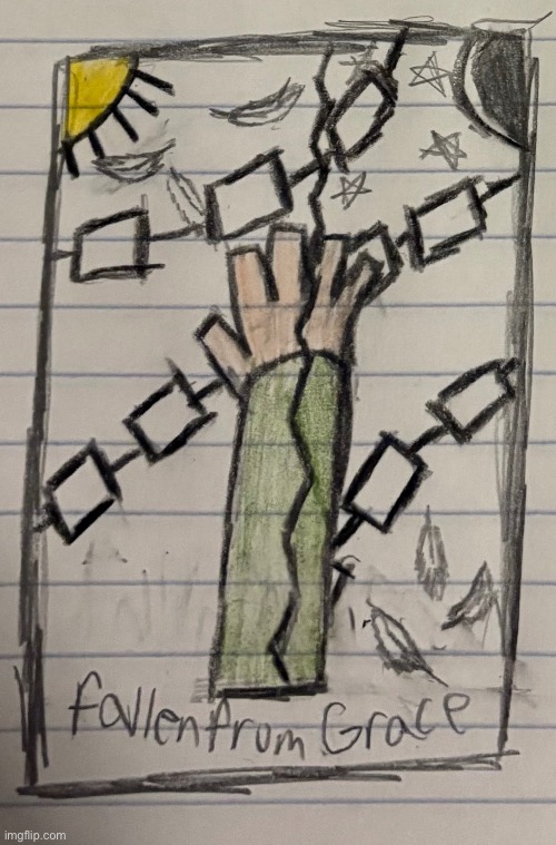 First time drawing and I tried making a cover art for something not sure what though maybe a story | made w/ Imgflip meme maker