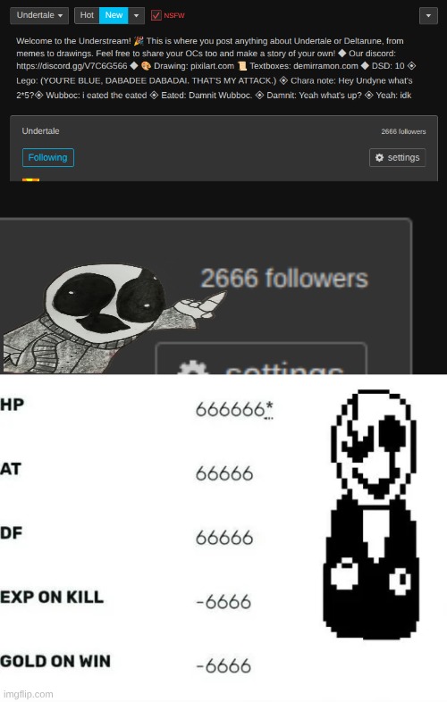 (I took this screenshot earlier today, it's now at 2665 followers) | image tagged in gaster,beware the man who speaks in hands,beware the man who wings in dings,coincidence i think not | made w/ Imgflip meme maker