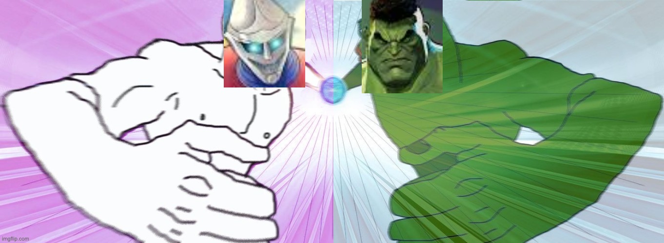 POV: You are Ultima | image tagged in pepe wojak double rasengan,godzilla,hulk,death battle | made w/ Imgflip meme maker