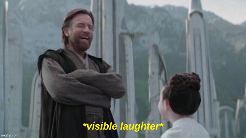 Kenobi Leia | *visible laughter* | image tagged in kenobi leia | made w/ Imgflip meme maker