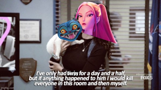 Fit check for my Cat Mom era | Derpy | image tagged in kpop,kpop demon hunters,mira,derpy,brooklyn nine nine,rosa | made w/ Imgflip meme maker