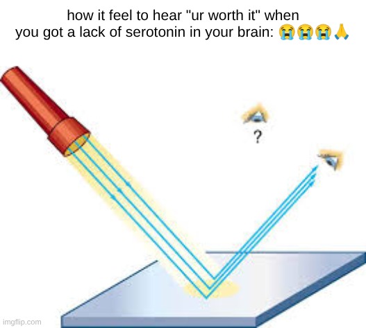 how it feel to hear "ur worth it" when you got a lack of serotonin in your brain: 😭😭😭🙏 | made w/ Imgflip meme maker