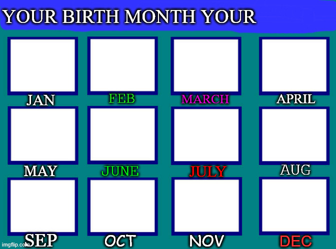 your birth month your blank Blank Meme Template