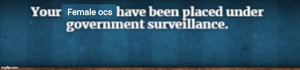 Your X have been placed under government survillance | Female ocs | image tagged in your x have been placed under government survillance | made w/ Imgflip meme maker