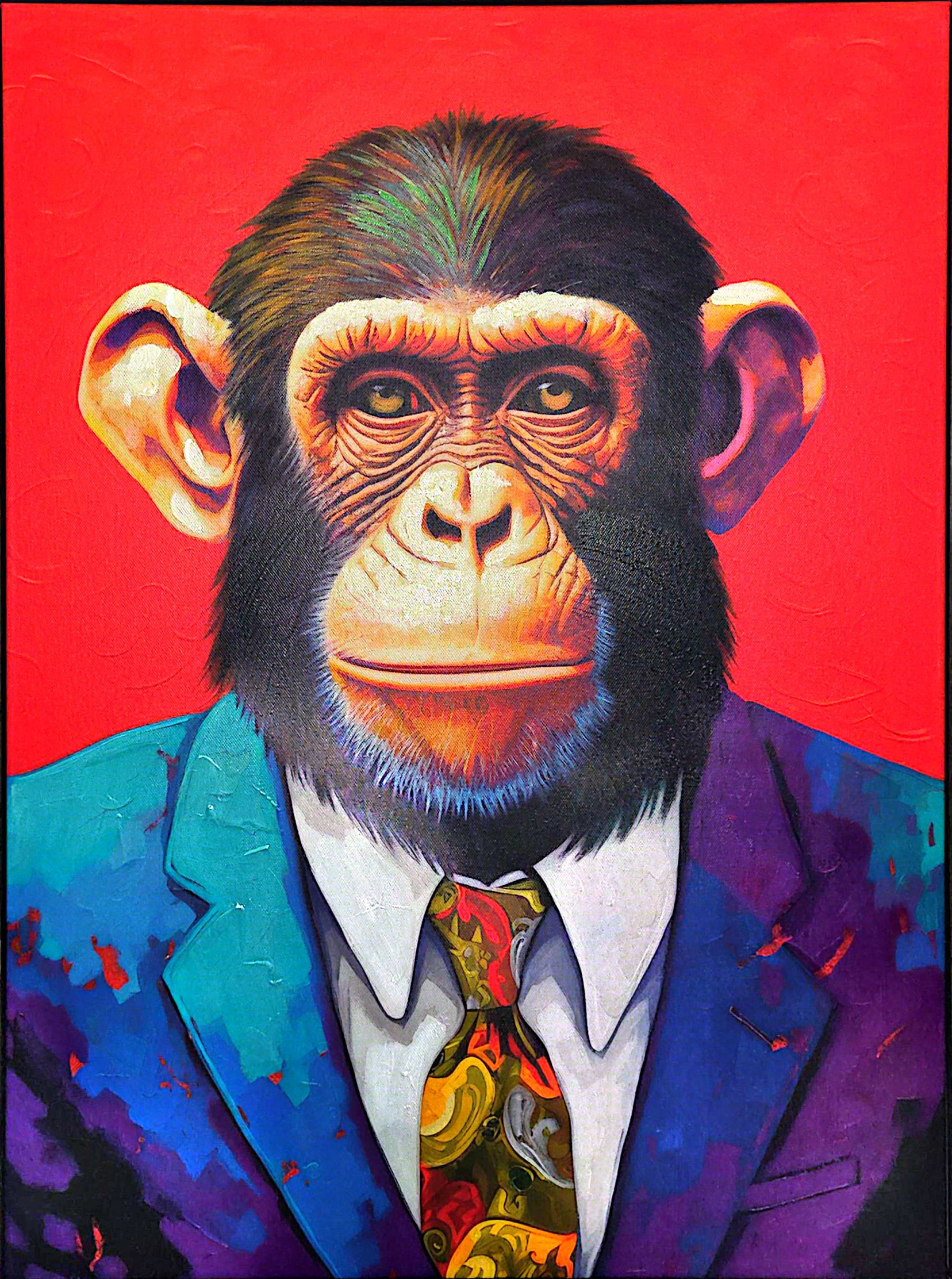 Monkey in a Suit Blank Meme Template