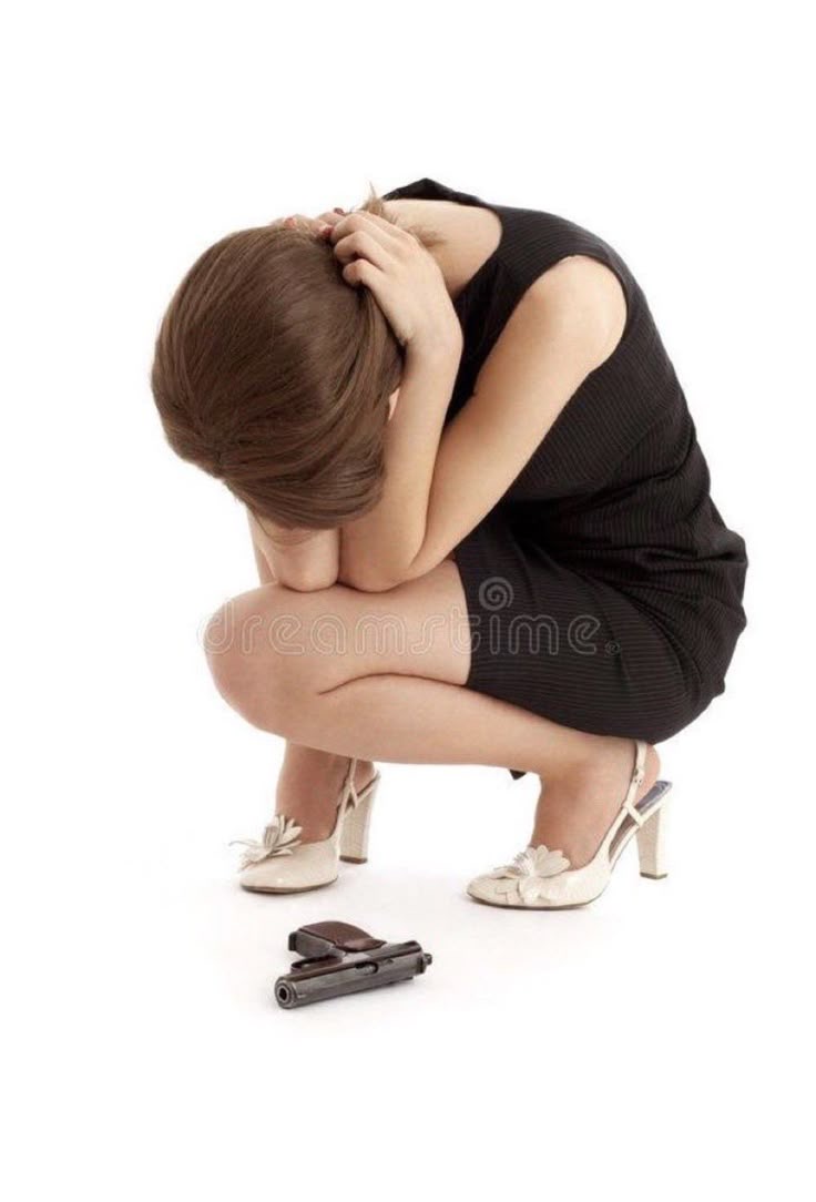 Cowering Woman Blank Meme Template