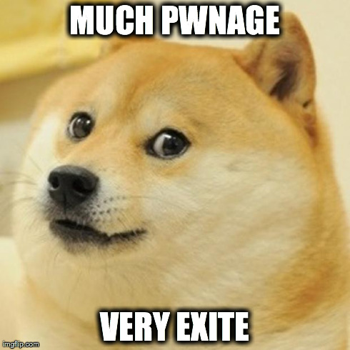 Doge | MUCH PWNAGE VERY EXITE | image tagged in memes,doge | made w/ Imgflip meme maker