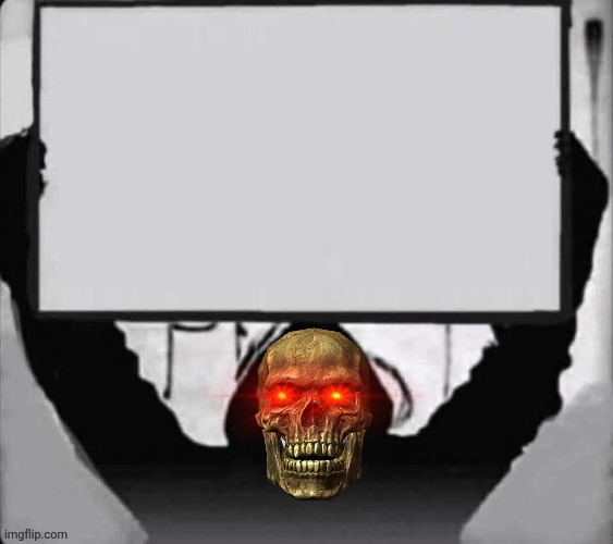 Skeltor holding sign Blank Meme Template