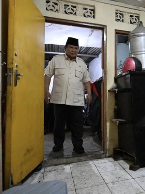Prabowo at a door Blank Meme Template