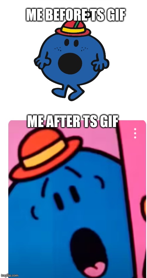 ME BEFORE TS GIF ME AFTER TS GIF | image tagged in little miss,little miss bossy oh no | made w/ Imgflip meme maker