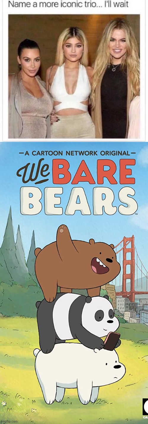 image tagged in name a more iconic trio,we bare bears | made w/ Imgflip meme maker