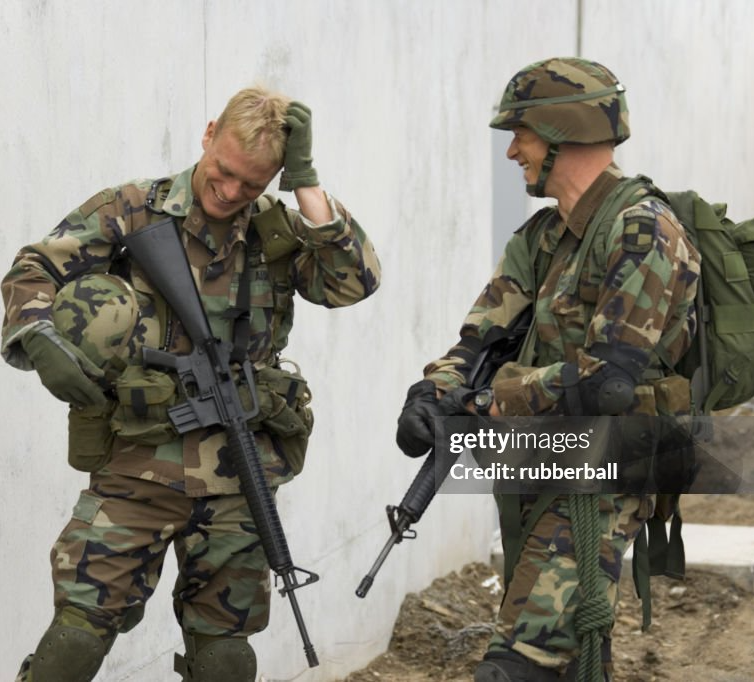 Soldiers talking Blank Meme Template