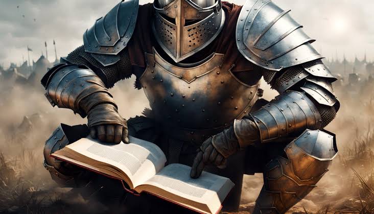 Knight reading Blank Meme Template