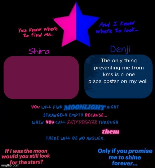 Reminds me that I still don't know what one piece is | The only thing preventing me from kms is a one piece poster on my wall | image tagged in shira and denji tv girl shared announcement template | made w/ Imgflip meme maker