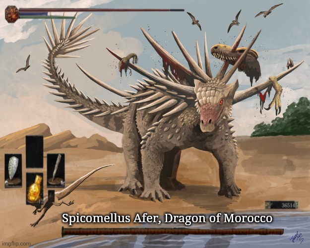 Dope Asf Ankylosaur | Spicomellus Afer, Dragon of Morocco | image tagged in memes,dinosaur,dark souls,humor,shitpost,lol | made w/ Imgflip meme maker