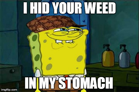 Don't You Squidward Meme | I HID YOUR WEED IN MY STOMACH | image tagged in memes,dont you squidward,scumbag | made w/ Imgflip meme maker