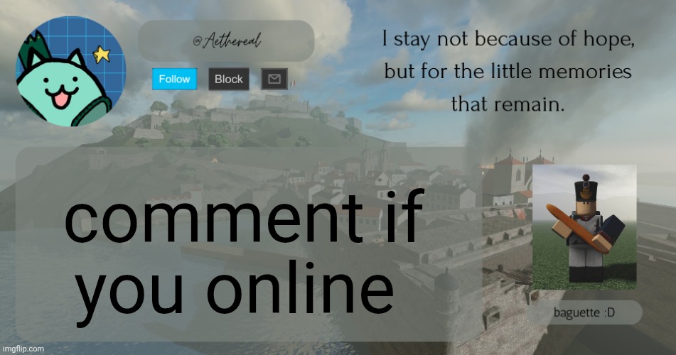 hello | comment if you online | image tagged in hello | made w/ Imgflip meme maker
