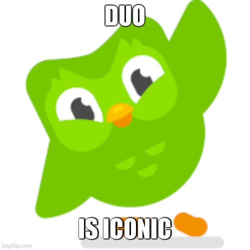 Duolingo memes | DUO IS ICONIC | image tagged in duolingo memes | made w/ Imgflip meme maker