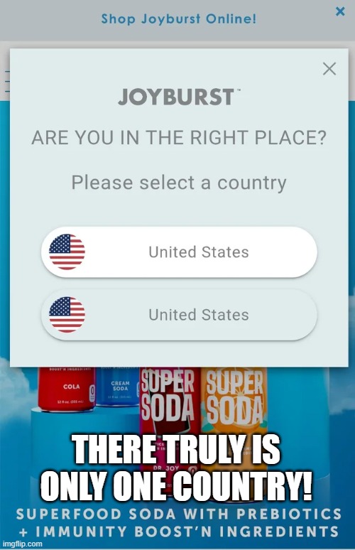 One Country | THERE TRULY IS ONLY ONE COUNTRY! | image tagged in you had one job | made w/ Imgflip meme maker