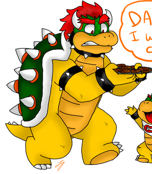 Bowser Running With Dishes Blank Meme Template