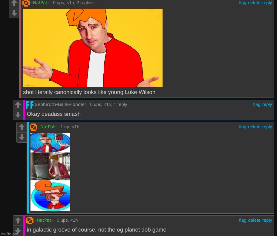 shot isn't actually my oc, he's just a redesign of a character from the og planet dob game who's returning in my fangame | made w/ Imgflip meme maker
