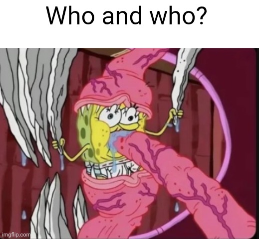 Tentaclebob | Who and who? | image tagged in tentaclebob | made w/ Imgflip meme maker