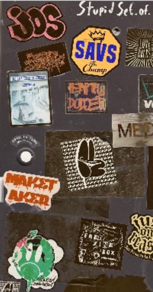 StucK in the Present | image tagged in kollage,stickers,various artists,august 2025,brian einersen | made w/ Imgflip meme maker