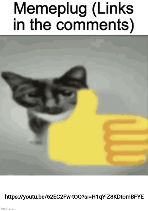 memeplug | https://youtu.be/62EC2Fw-tOQ?si=H1qY-Z8KDtomBFYE | image tagged in memeplug | made w/ Imgflip meme maker