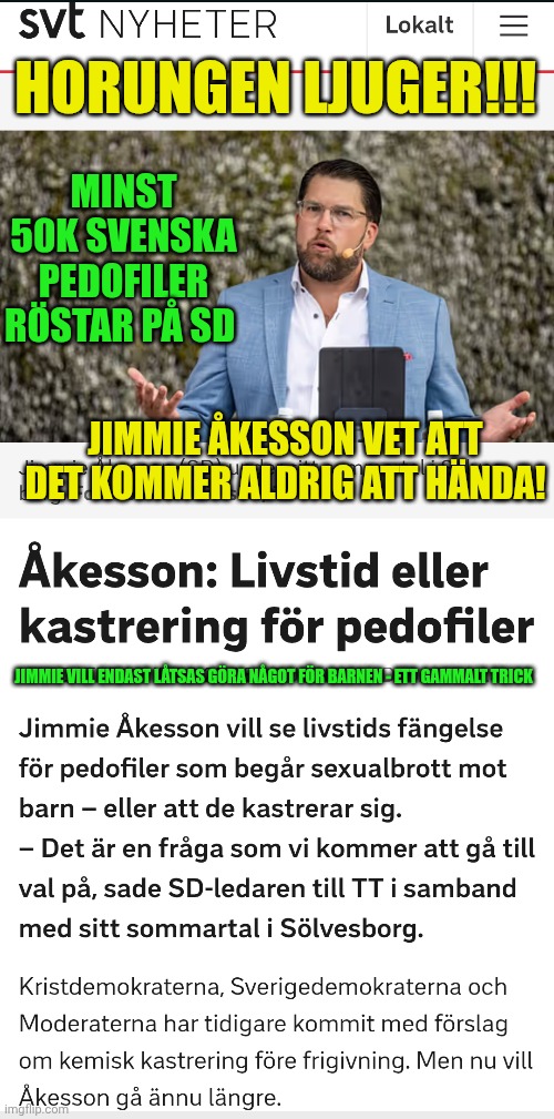 Jimmie Åkesson Dumpen Pedofil Blank Meme Template